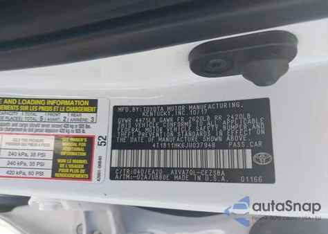 2018 Toyota Camry Se from USA, damaged, VIN 4T1B11HK6JU037948